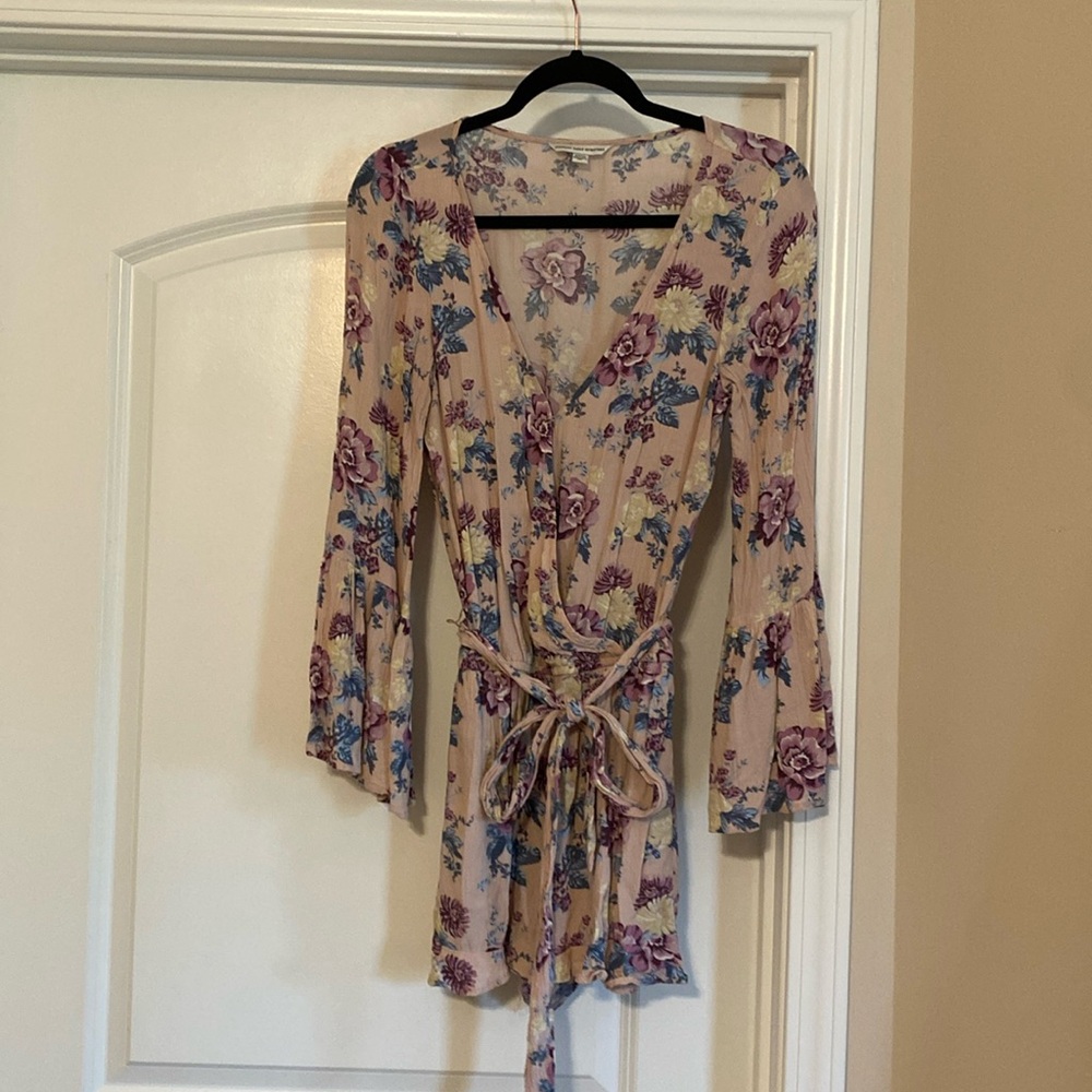 Romper with tie belt